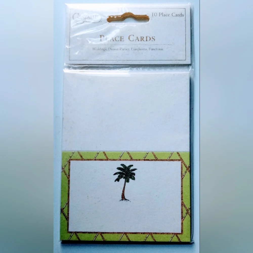 🌴 Elegant Palm Tree Place Cards - Set of 10